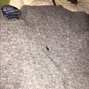 lambs wool Cropped polo crew sweater